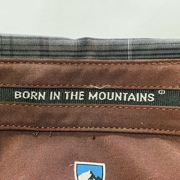 Kuhl Shirt Mens Medium Gray Plaid Flannel Long Sleeve Button Up Chest Pocket - Picture 8 of 14